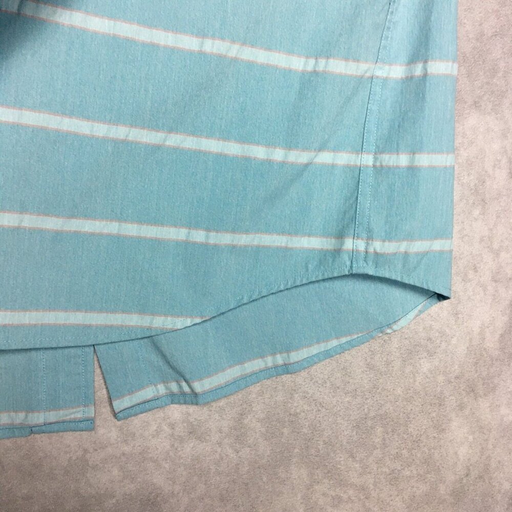 Southern Tide Mens Shirt size XL Button Up Short Sleeve‎ Blue Striped Stretch - Picture 13 of 15
